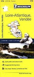 316. Loire-Atlantique, Vende térkép Michelin 1: 150 000 (ISBN: 9782067210202)