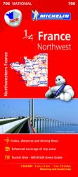 706. Északnyugat-Franciaország térkép Michelin 1: 500 000 (ISBN: 9782067200630)