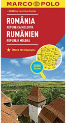 Románia autós térkép, Moldova autótérkép Marco Polo 1: 800e (ISBN: 9783829738408)