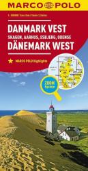 Dánia térkép Marco Polo, Dánia nyugat autótérkép 2017 1: 700 000 (ISBN: 9783829739672)