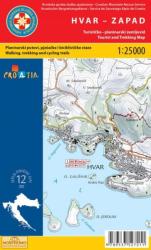 Hvar-Zapad - Hvar-nyugat térkép Hvar turista térkép Hrvatska Gorska 1: 25 000 (ISBN: 9789537527211)