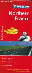 724. Észak-Franciaország térkép Michelin 1: 1 000 000 (2016)