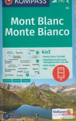 Mont Blanc turistatérkép - KOMPASS 85 (ISBN: 9783990442937)