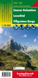 WK 182 Lienzer Dolomiten, Lesachtal, Villgratner Berge turistatérkép 1: 50 000 (ISBN: 9783850847827)