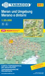 011. Merano e dintorni, Meran und Umgebung turista térkép Tabacco 1: 25 000 (ISBN: 9788883150111)