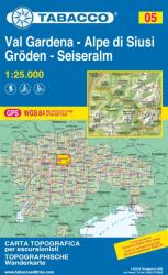 05. Val Gardena - Alpe di Siusi, Gröden turista térkép Tabacco 1: 25 000 Tab 2505 (ISBN: 9788883150050)