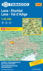 046 Lana, Etschtal/Val d'Adige 1: 25.000 túristatérkép - TABACCO (ISBN: 9788883150678)