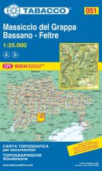 051. Monte Grappa / Bassano / Feltre turista térkép Tabacco 1: 25 000 (ISBN: 9788883150869)