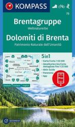 73. Dolomiti di Brenta, D/I turista térkép Kompass (ISBN: 9783854910824)