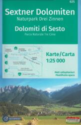 625. Sextener Dolomiten turista térkép Kompass 1: 25 000 (ISBN: 9783850264846)