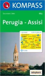 663. Perugia, Assisi turista térkép Kompass 1: 50 000 (ISBN: 9783854915669)