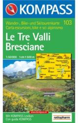 103. Le Tre Valli Bresciane turista térkép Kompass 1: 50 000 (ISBN: 9783854915096)