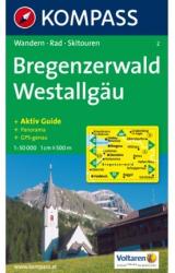 2. Bregenzerwald, Westallgäu turista térkép Kompass (ISBN: 9783854910039)