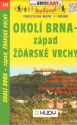 SC 217. Brno környéke, Okolí Brna Západ turista térkép Shocart 1: 100 000 (ISBN: 9788072242788)