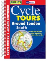 London környéke térkép AZ, London kerékpáros atlasz spirál, Around London South (ISBN: 9780540081936)