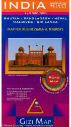 India térkép autós Gizi Map 1: 3 000 000 (ISBN: 9789638680877)