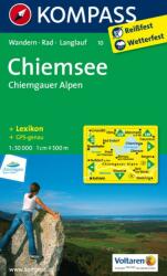 10. Chiemsee-Simssee turista térkép Kompass 1: 50 000 (ISBN: 9783850264488)