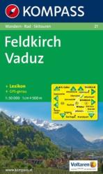21. Feldkirch-Vaduz turista térkép Kompass 1: 50 000 (ISBN: 9783854910237)