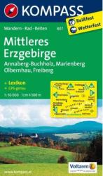 807. Erzgebirge, Mittleres turista térkép Kompass (ISBN: 9783850264754)