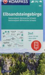 761. Szász-Svájc turista térkép, Böhmisch-Svájc, Elbsandsteingebirge turista térkép Kompass 1: 25 000 2018 (ISBN: 9783854913689)