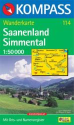 114. Saanenland Simmental turista térkép Kompass 1: 50 000 (ISBN: 9783854914631)