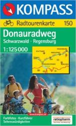 150. Donauradweg kerékpáros térkép Kompass 1: 125 000 (ISBN: 9783854915508)