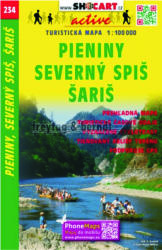 SC 234. Pieniny, severní Spiš, Šariš turista térkép Shocart 1: 100 000 (ISBN: 9788072246007)
