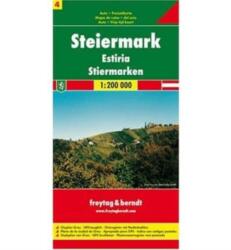 Ausztria 4 Stájerország térkép, 1: 200 000 Freytag térkép OE 4 (ISBN: 9783850843447)