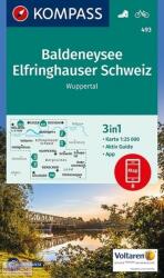 Baldeneysee, Elfringhauser Schweiz, Wuppertal turistatérkép - KOMPASS 493 (ISBN: 9783990443064)