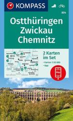Kelet-Türingia, Zwickau, Chemnitz turistatérkép - KOMPASS 804 (ISBN: 9783990444177)