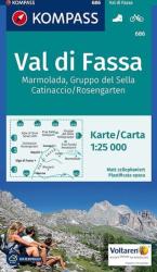 686. Val di Fassa turista térkép Kompass 1: 25 000 (ISBN: 9783990442692)