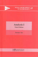 Analysis I (ISBN: 9789380250649)