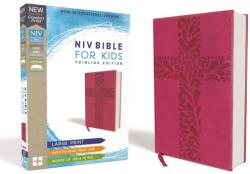 Niv, Bible for Kids, Large Print, Leathersoft, Pink, Red Letter, Comfort Print: Thinline Edition - Zonderkidz (ISBN: 9780310764137)