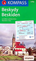 2089. Beskydy turista térkép Kompass Beskiden 1: 50 000 Beszkidek turista térkép (2008)