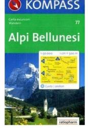 77. Alpi Bellunesi turista térkép Kompass 1: 50 000 (2009)