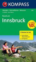 290. Innsbruck, Rund um, 2teiliges Set mit Naturführer turista térkép Kompass (2009)