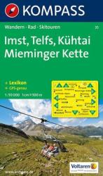 35. Imst, Telfs, Kühtai, Mieminger Kette turista térkép Kompass (2011)