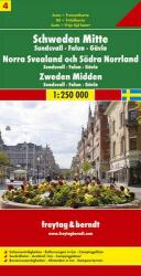 Svédország 4 Közép - Sundsvall-Falun-Gävle, 1: 250 000 Freytag térkép AK 06610 (2008)