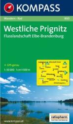 860. Prignitz Westliche, Flusslandschaft Elbe, Brandenburg turista térkép Kompass (2009)