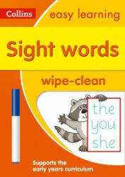 Sight Words Age 3-5 Wipe Clean Activity Book - Collins Easy Learning (ISBN: 9780008275372)