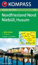 706. Nordfriesland Nord, Niebüll, Husum turista térkép Kompass (2010)