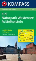 709. Kiel, Naturpark Westensee, Mittelholstein turista térkép Kompass (2010)