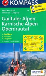 60. Gailtaler Alpen, Karnische Alpen turista térkép, Oberdrautal turista térkép Kompass (2011)