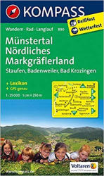 890. Münstertal, Nördliches Markgräflerland, 1: 25 000 turista térkép Kompass (2011)
