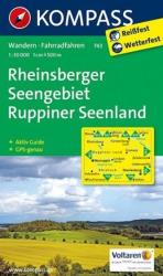 743. Rheinsberger Seengebiet, Ruppiner Seenland turista térkép Kompass (2011)