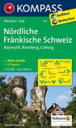 165. Nördliche Fränkische Schweiz, Bayreuth, Bamberg, Coburg turista térkép Kompass (2011)