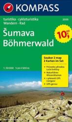 2000. Böhmerwald/Šumava, 2teiliges Set mit Naturführer turista térkép Kompass (2009)