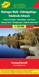 Türingiai edő térkép, Thüringer Wald-Fichtelgebirge-Fränkische Schweiz, Top 10, 1: 150 000 Freytag DEU 11 (2009)