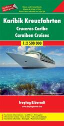 Karib-tenger hajóútvonalai, Karib térkép Antigua, Barbados, Dominikai Köztársaság, Grenada, 1: 2 500 000 Freytag térkép AK 161 (2011)