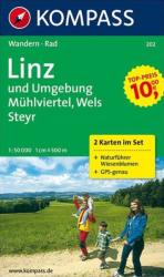 202. Linz turista térkép, Linz és környéke térkép Kompass 1: 50 000 (2011)